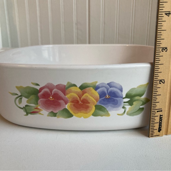 Vintage Corning Ware A -2- B, 2 Liter Summer Blush Pansies Casserole Dish Flower - Picture 12 of 12
